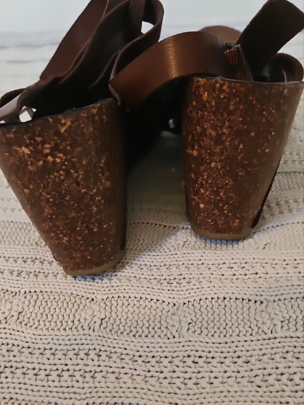 Blowfish Brown Strappy Cork Wedge Sandals